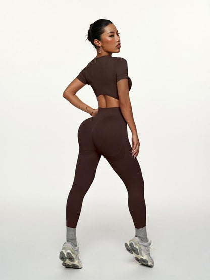 High Elastic Seamless Women'S Sports Set, Comfortable Yoga Leggings for Active Lifestyle, Fashionable Gym Apparel