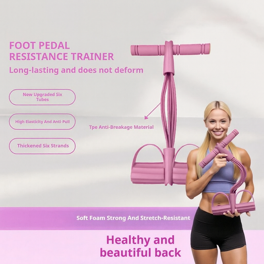 6-Strand Heavy Duty Abdominal Crunch Fitness Trainer – Leg, Arm & Core Resistance Band for Home Workouts