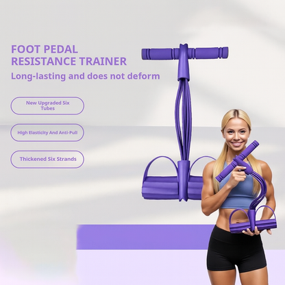6-Strand Heavy Duty Abdominal Crunch Fitness Trainer – Leg, Arm & Core Resistance Band for Home Workouts
